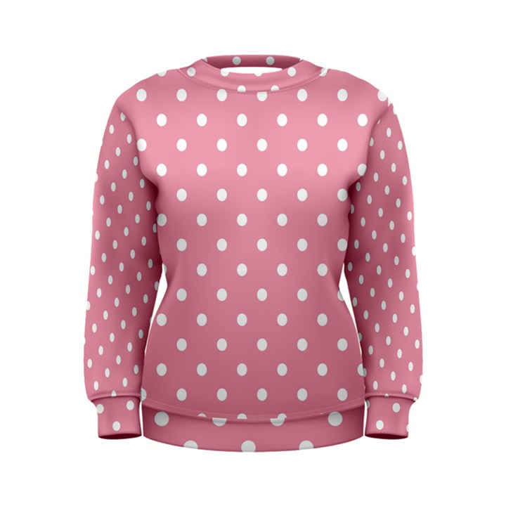 Pink Polka Dot Background Women s Sweatshirt