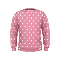 Pink Polka Dot Background Kids  Sweatshirt by Modern2018