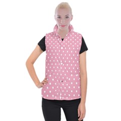 Pink Polka Dot Background Women s Button Up Vest