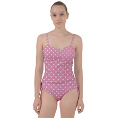 Pink Polka Dot Background Sweetheart Tankini Set by Modern2018