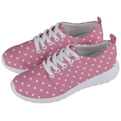 Pink Polka Dot Background Men s Lightweight Sports Shoes by Modern2018