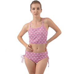 Pink Polka Dot Background Mini Tank Bikini Set by Modern2018