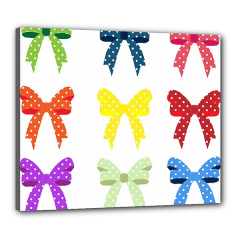 Ribbons And Bows Polka Dots Canvas 24  X 20  by Modern2018