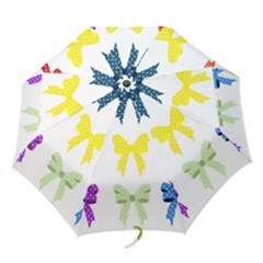 Ribbons And Bows Polka Dots Folding Umbrellas by Modern2018