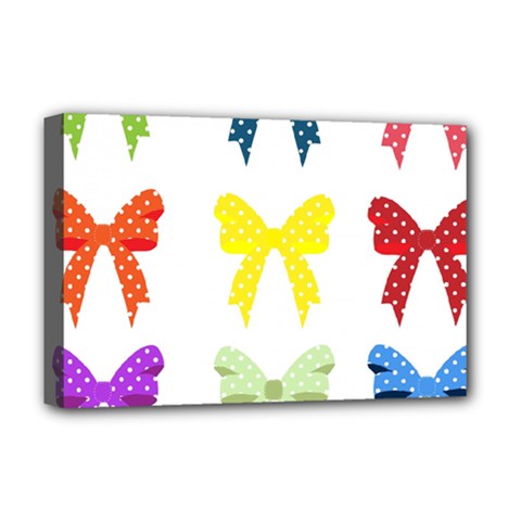 Ribbons And Bows Polka Dots Deluxe Canvas 18  X 12   by Modern2018