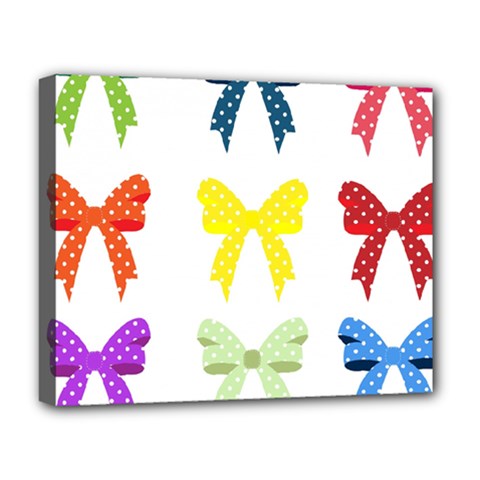 Ribbons And Bows Polka Dots Deluxe Canvas 20  X 16   by Modern2018