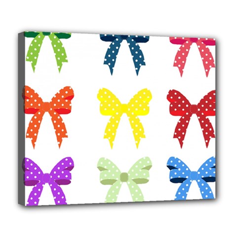 Ribbons And Bows Polka Dots Deluxe Canvas 24  X 20   by Modern2018