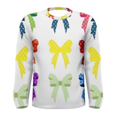 Ribbons And Bows Polka Dots Men s Long Sleeve Tee