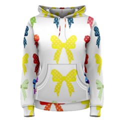 Ribbons And Bows Polka Dots Women s Pullover Hoodie