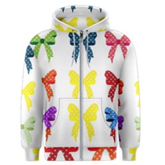 Ribbons And Bows Polka Dots Men s Zipper Hoodie