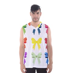 Ribbons And Bows Polka Dots Men s Basketball Tank Top