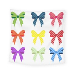 Ribbons And Bows Polka Dots Square Tapestry (small)