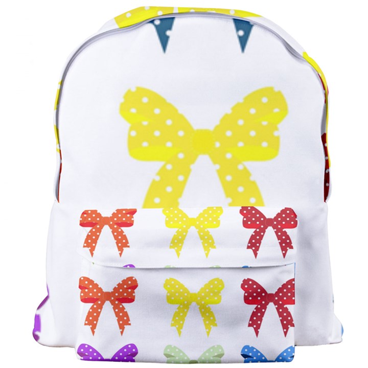 Ribbons And Bows Polka Dots Giant Full Print Backpack