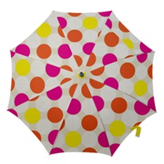 Polka Dots Background Colorful Hook Handle Umbrellas (small)