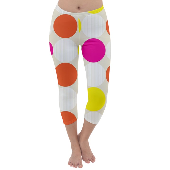 Polka Dots Background Colorful Capri Winter Leggings 