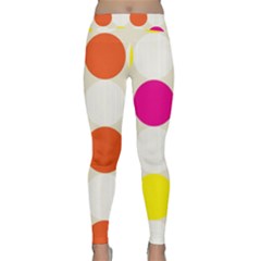 Polka Dots Background Colorful Classic Yoga Leggings by Modern2018