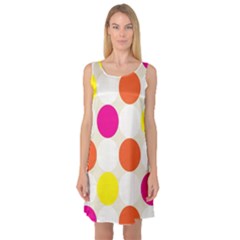 Polka Dots Background Colorful Sleeveless Satin Nightdress by Modern2018