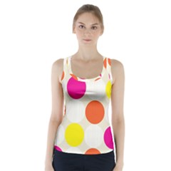 Polka Dots Background Colorful Racer Back Sports Top by Modern2018