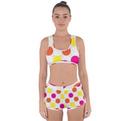 Polka Dots Background Colorful Racerback Boyleg Bikini Set by Modern2018