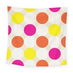 Polka Dots Background Colorful Square Tapestry (large)