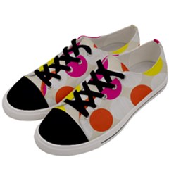 Polka Dots Background Colorful Men s Low Top Canvas Sneakers by Modern2018