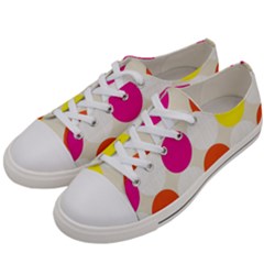 Polka Dots Background Colorful Women s Low Top Canvas Sneakers