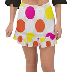 Polka Dots Background Colorful Fishtail Mini Chiffon Skirt