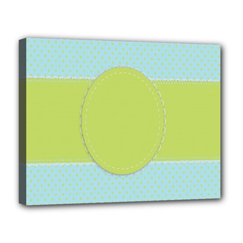 Lace Polka Dots Border Canvas 14  X 11  by Modern2018