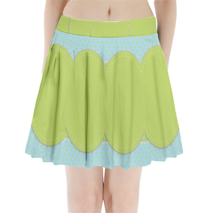 Lace Polka Dots Border Pleated Mini Skirt