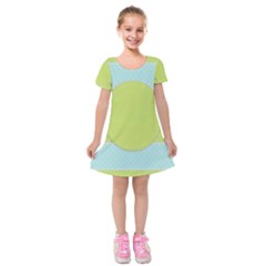 Lace Polka Dots Border Kids  Short Sleeve Velvet Dress