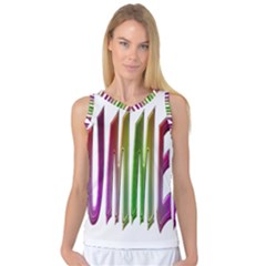 Summer Colorful Rainbow Typography Women s Basketball Tank Top by yoursparklingshop