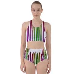 Summer Colorful Rainbow Typography Racer Back Bikini Set by yoursparklingshop