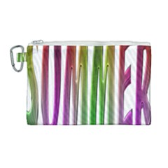 Summer Colorful Rainbow Typography Canvas Cosmetic Bag (large) by yoursparklingshop