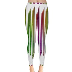 Summer Colorful Rainbow Typography Inside Out Leggings by yoursparklingshop