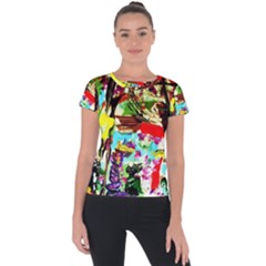 No Warrant For Blossoming Corner Short Sleeve Sports Top 