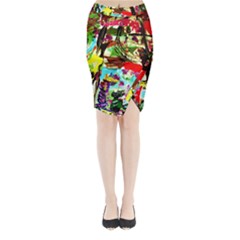 No Warrant For Blossoming Corner Midi Wrap Pencil Skirt by bestdesignintheworld