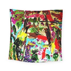 No Warrant For Blossoming Corner Square Tapestry (small) by bestdesignintheworld