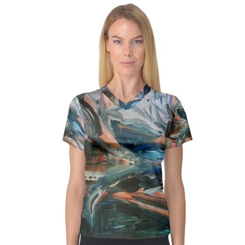 Night Lillies V-neck Sport Mesh Tee by bestdesignintheworld