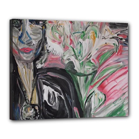 Lady With Lillies Canvas 20  X 16  by bestdesignintheworld