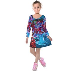 Meet Me In Osaka Kids  Long Sleeve Velvet Dress by bestdesignintheworld