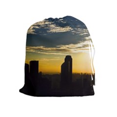 Skyline Sunset Buildings Cityscape Drawstring Pouches (extra Large) by Simbadda