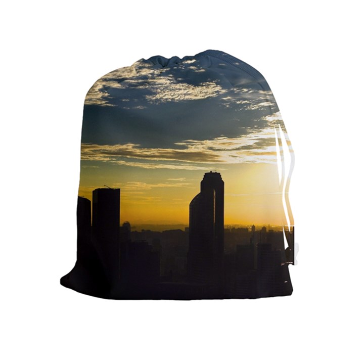 Skyline Sunset Buildings Cityscape Drawstring Pouches (Extra Large)