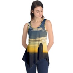 Skyline Sunset Buildings Cityscape Sleeveless Tunic by Simbadda