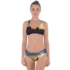 Skyline Sunset Buildings Cityscape Criss Cross Bikini Set by Simbadda