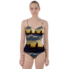 Skyline Sunset Buildings Cityscape Sweetheart Tankini Set by Simbadda