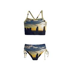 Skyline Sunset Buildings Cityscape Girls  Tankini Swimsuit by Simbadda