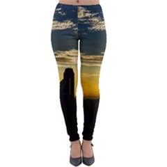 Skyline Sunset Buildings Cityscape Lightweight Velour Leggings