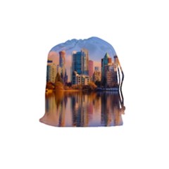 Vancouver Canada Sea Ocean Drawstring Pouches (medium)  by Simbadda