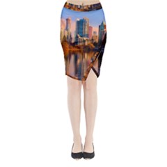 Vancouver Canada Sea Ocean Midi Wrap Pencil Skirt by Simbadda