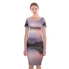 Sunset Melbourne Yarra River Classic Short Sleeve Midi Dress by Simbadda